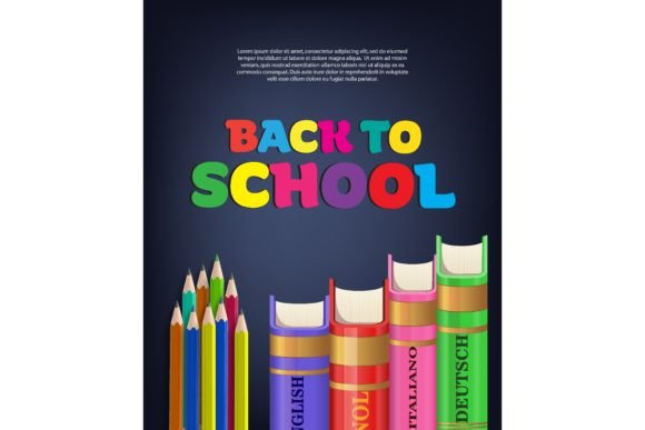 Back to School Brochure Design with Book