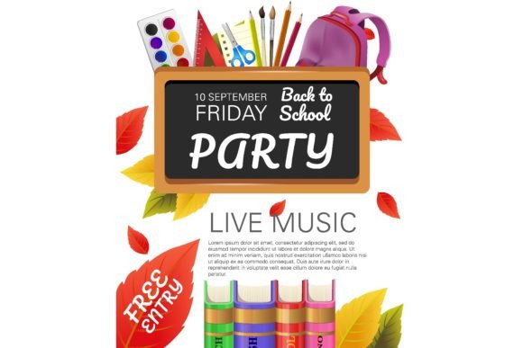 Back to School, Free Entry Party Flyer D