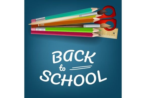 Back to School Lettering with Pencils, S