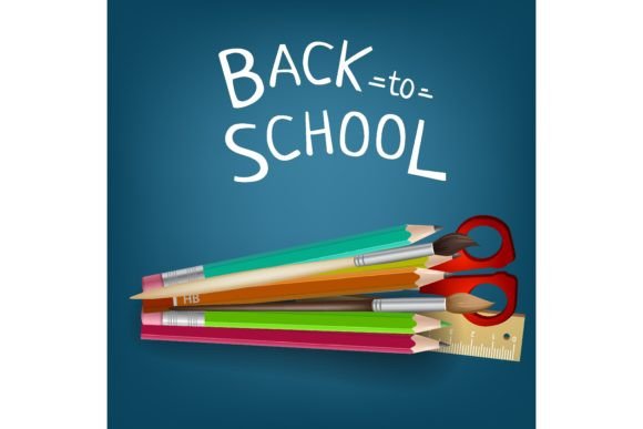 Back to School Lettering with Supplies O