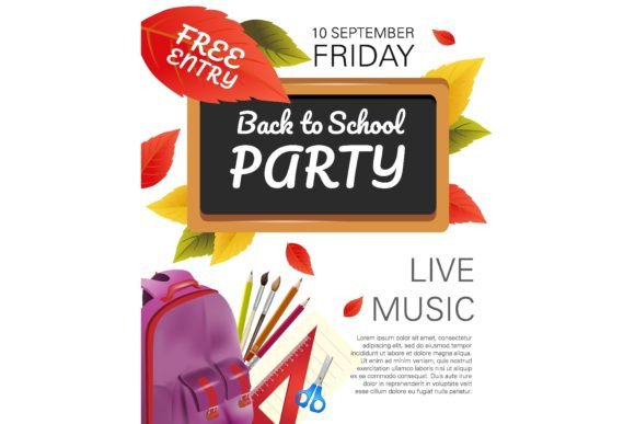 Back to School Party Flyer Design with V: Vibrant, Versatile, and Visually Memorable