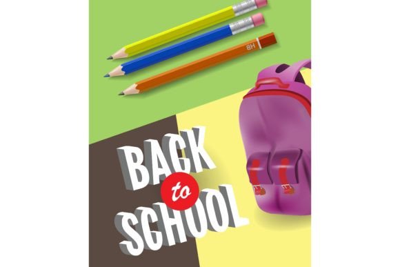 Back to School Poster Design with Backpa