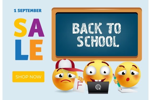 Back to School Sale Banner Design with S