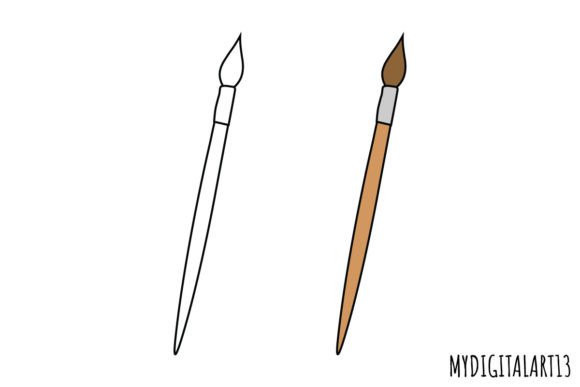 Brush Clipart & Back to School Clipart: Versatile, High-Resolution PNGs for Creative Projects