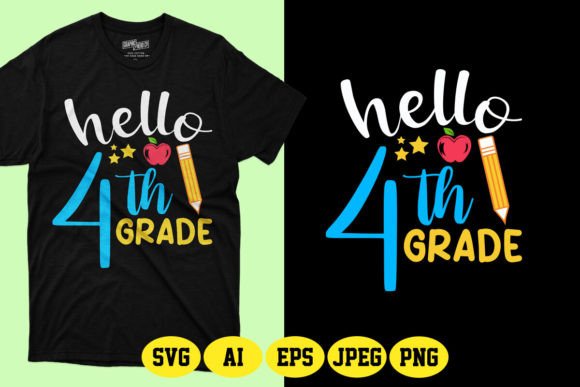Hello 4th Grade Back to School SVG