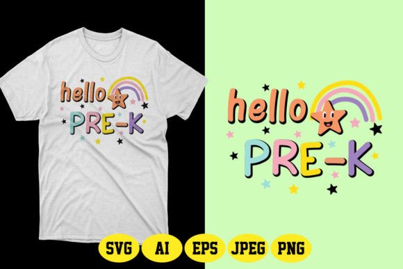 Hello Pre-K Back to School SVG T-Shirt: A Smart Design Asset for Print-on-Demand Entrepreneurs