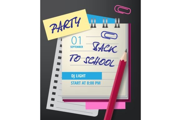 Party, Back to School Lettering with Not